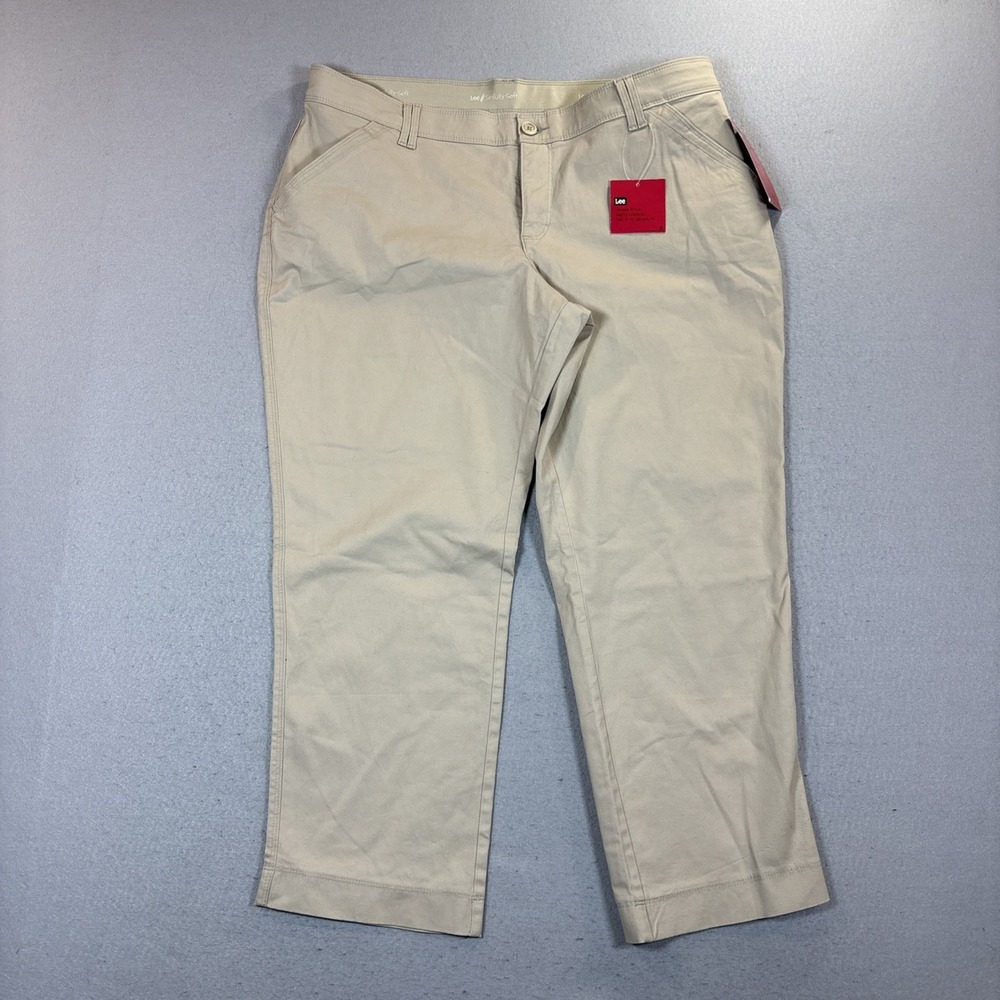 Lee Straight Leg Tan Just Below the Waist Women's Stretch NWT Size 18W Petite